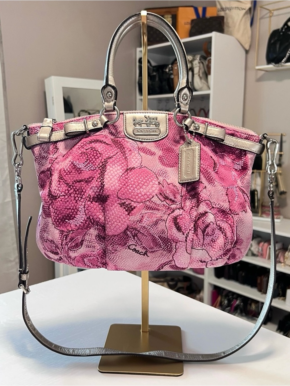 Coach Madison Sophia Pink Floral Satchel Rare/HTF Shoulder Bag